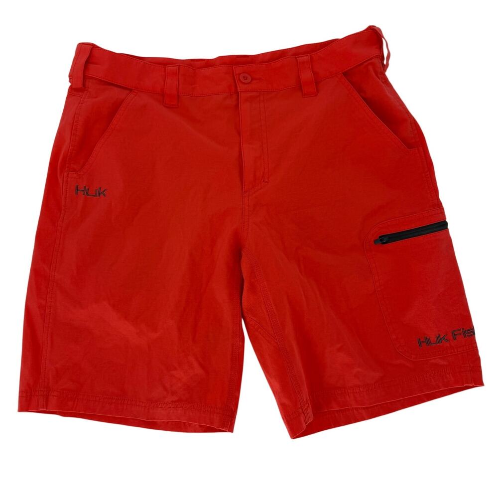 Huk Fishing Shorts Men’s XL Coral Performance Shorts Quick Dry Stretch